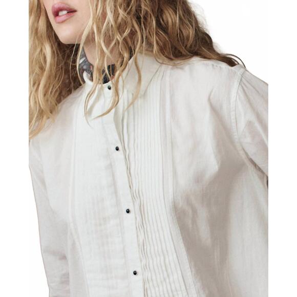 NEW THE GREAT. classic tux top in white
